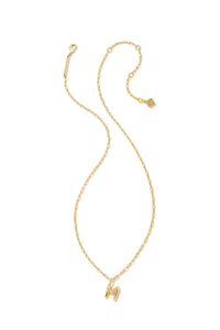 Crystal Letter M Gold Pendant Necklace