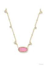Load image into Gallery viewer, Mickey Mouse Elisa Gold Hot Pink Drusy Necklace
