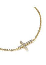 Load image into Gallery viewer, Cross White Crystal Delicate Chain Bracelet
