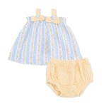 Load image into Gallery viewer, Angel Dear Odalys Floral Stripe - Top
with Bows and
Ruffle Leg
Bloomer
