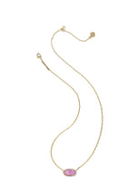 Load image into Gallery viewer, Elisa Pink Opalescent Pave Gold Pendant Necklace
