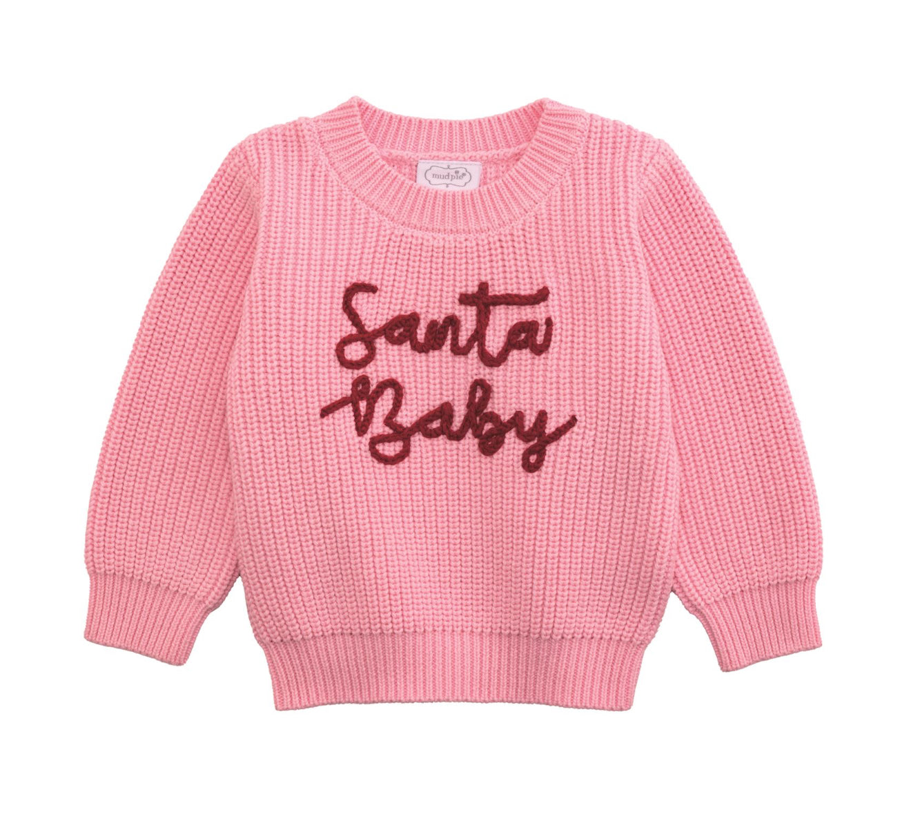 Mud Pie Pink Santa Baby Sweater