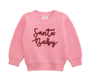 Mud Pie Pink Santa Baby Sweater