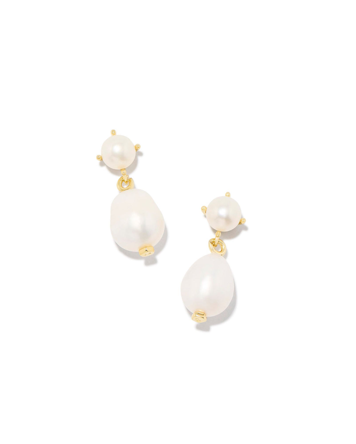 Eve White Pearl Gold Drop Earring
