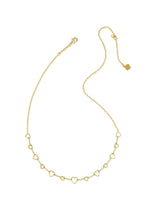 Load image into Gallery viewer, Haisley White Crystal Heart Gold Strand Necklace
