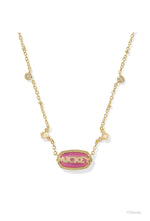 Load image into Gallery viewer, Mickey Mouse Elisa Gold Hot Pink Drusy Necklace
