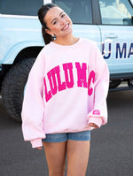 Load image into Gallery viewer, Lulu Mac Polka Dot Sweatshirt - Lt Pink/Hot Pink
