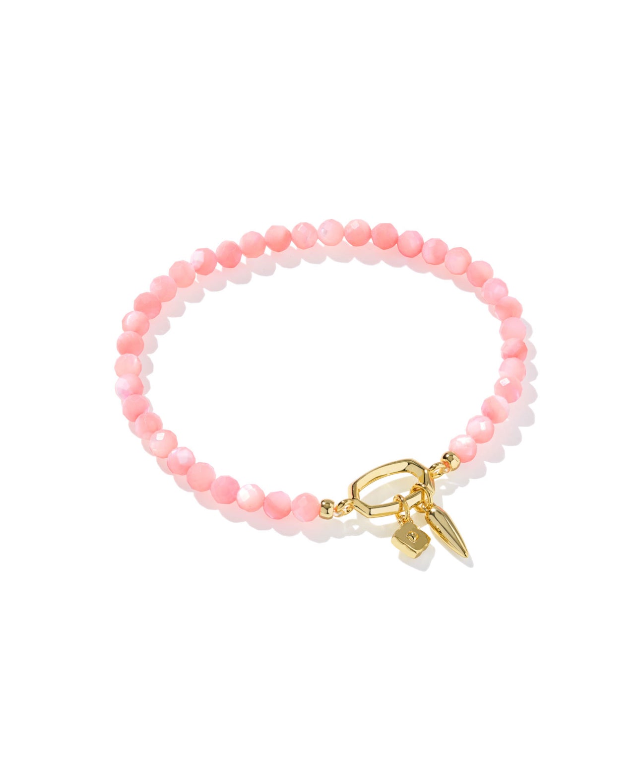 Sylvia Gold Pink Chalcedony Stretch Bracelet