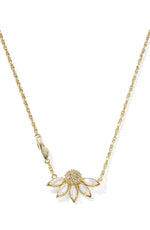 Load image into Gallery viewer, Anya Ivory Flower Gold Pendant Necklace

