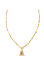 Load image into Gallery viewer, Crystal Letter A Pendant Gold Necklace
