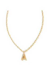 Crystal Letter A Pendant Gold Necklace