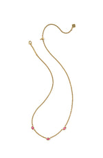 Load image into Gallery viewer, Mini Elisa Fuchsia Pendant Vintage Gold Necklace
