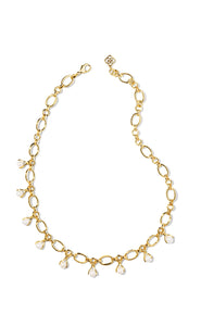 Ashton White Pearl Gold Chain Necklace