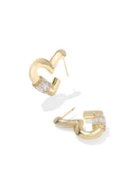 Load image into Gallery viewer, Emery Heart Gold Hoop Earrings

