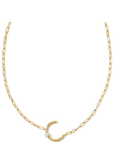 Pearl Letter C Gold Pendant Necklace