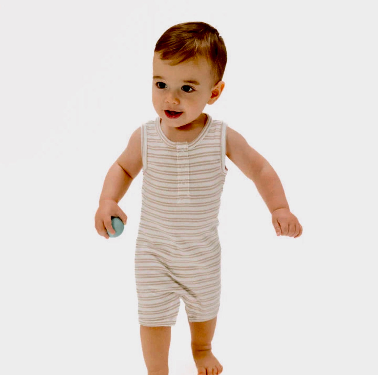Angel Dear Sleeveless Stripe Shortie Romper