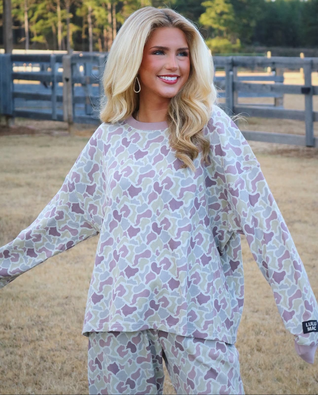 Lulu Mac Camo Waffle L/S Top