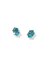 Load image into Gallery viewer, Cailin Aqua Crystal Stud Earrings
