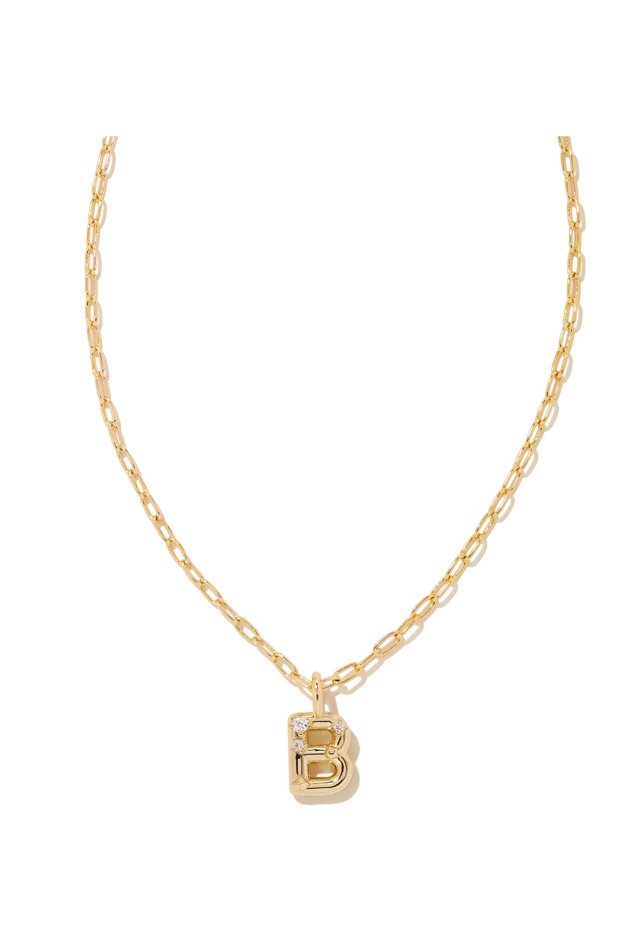 Crystal Letter B Pendent Gold Necklace