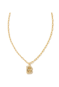 Crystal Letter B Pendent Gold Necklace
