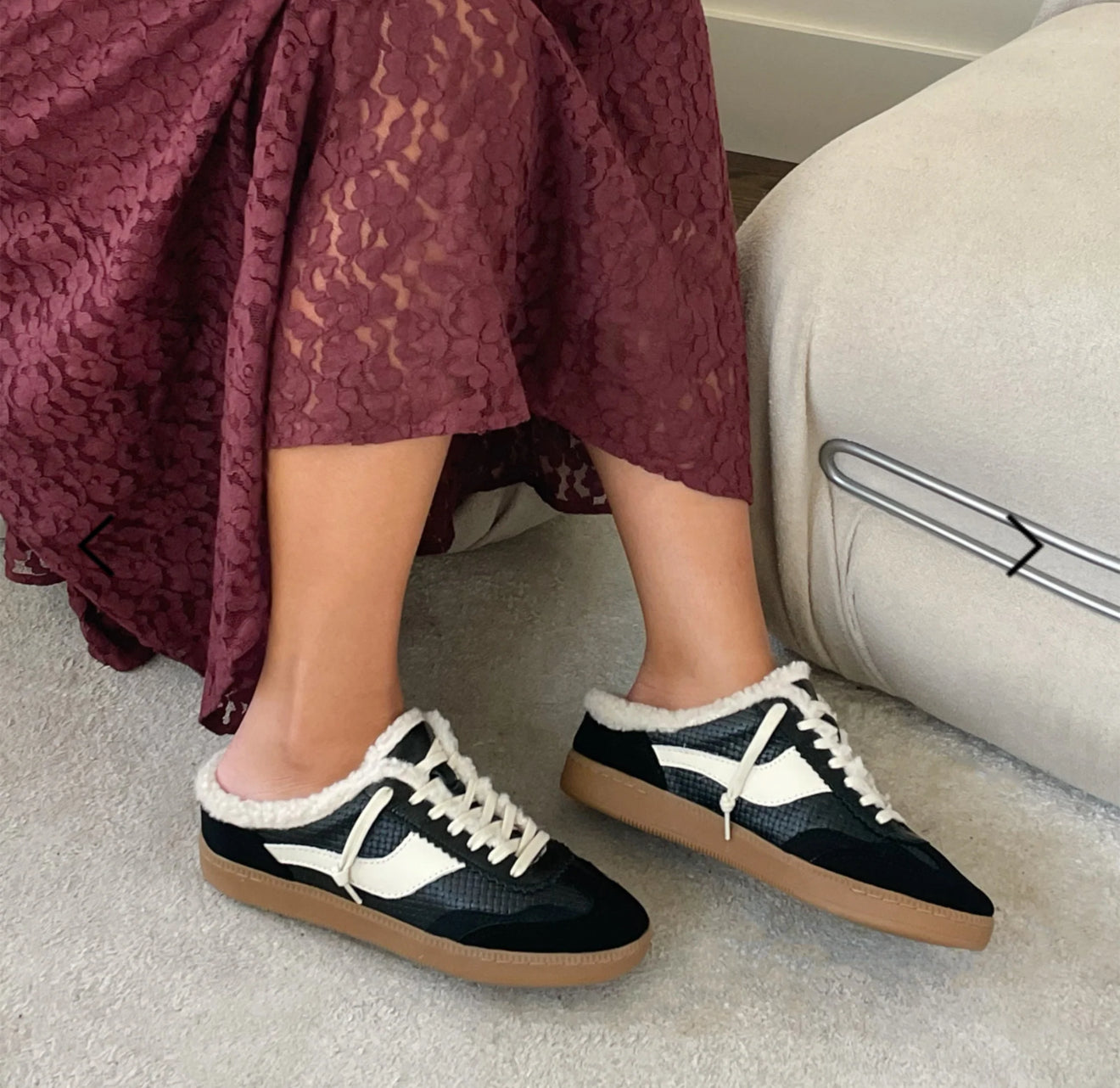 Dolce Vita Notice Slide Plush Sneaker - Black Woven Leather