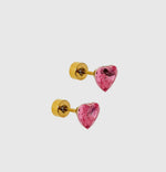 Load image into Gallery viewer, Screwback Stud Earrings Lux - Candy Heart - Hot Pink

