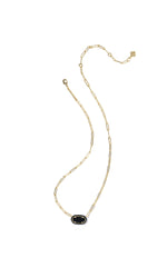 Load image into Gallery viewer, Elisa Paperclip Black Agate Gold Frame Necklace
