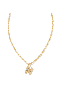 Crystal Letter N Pendent Gold Necklace
