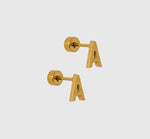 Load image into Gallery viewer, Screwback Stud Earrings - Initial A
