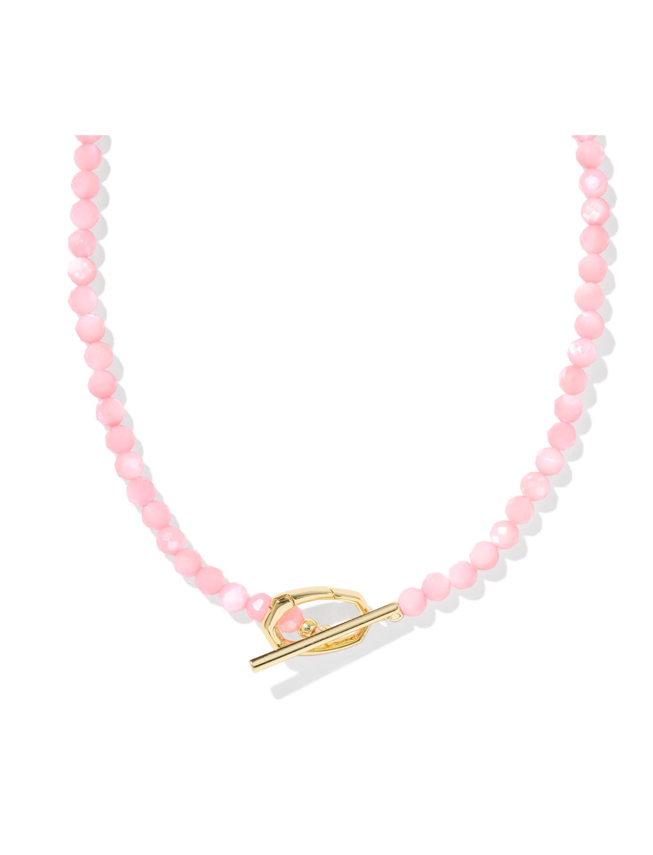 Sylvia Gold Pink Chalcedony Strand Necklace