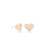Load image into Gallery viewer, Ari Rose Quartz Gold Stud Earrings
