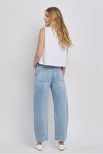 Load image into Gallery viewer, Suave Light Wash Barrel Vervet Denim
