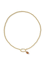 Load image into Gallery viewer, Football Gold Strand Beaded Necklace
