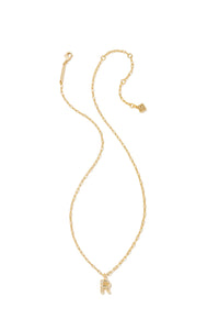 Crystal Letter R Pendent Gold Necklace