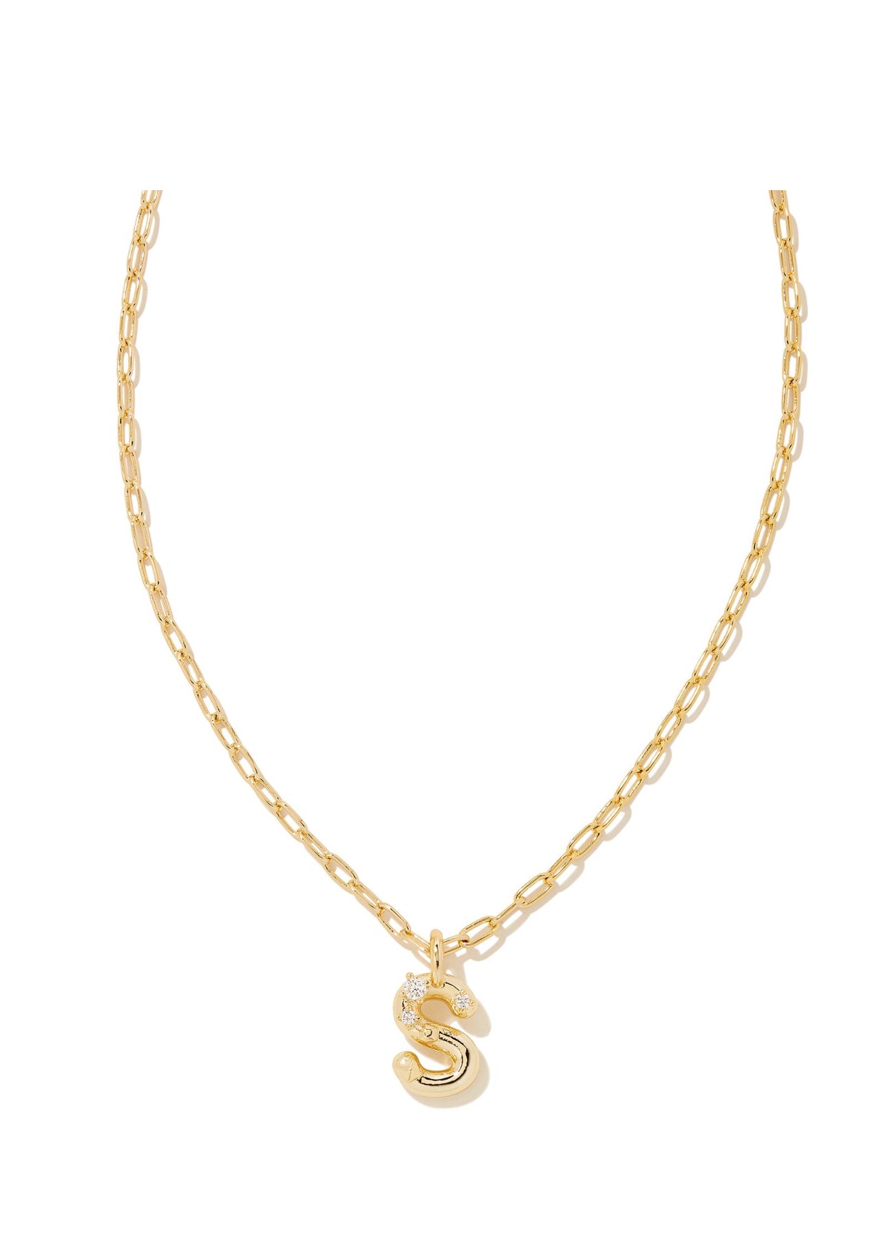 Crystal Letter S Pendant Gold Necklace