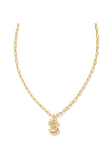 Crystal Letter S Pendant Gold Necklace