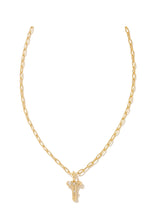 Load image into Gallery viewer, Crystal Letter T Pendent Gold Necklace
