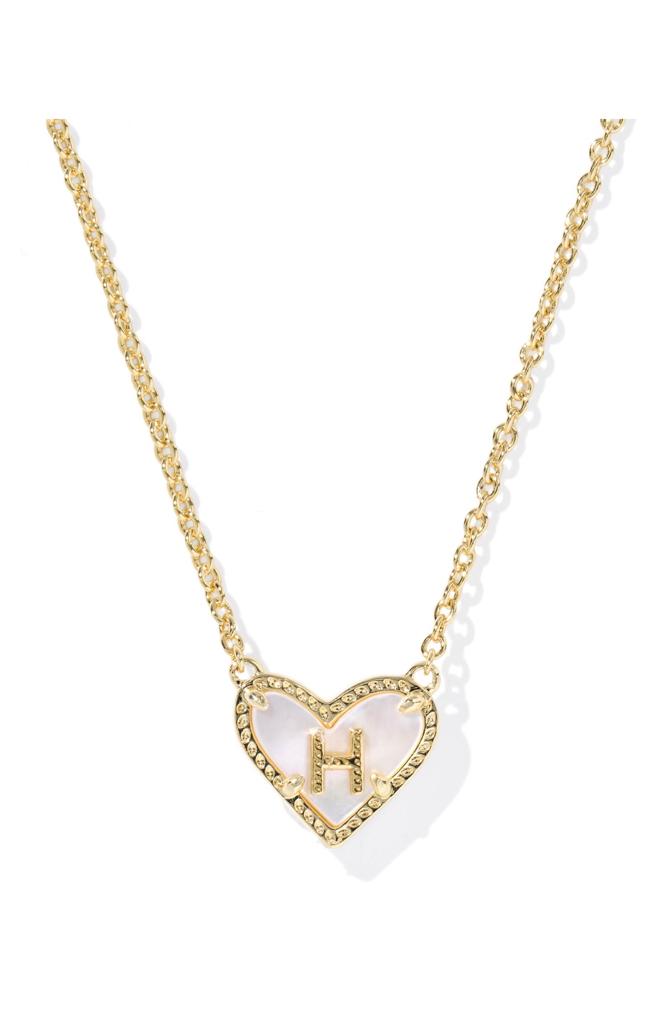 Kendra Scott Heart Letter H Short Pendant Necklace