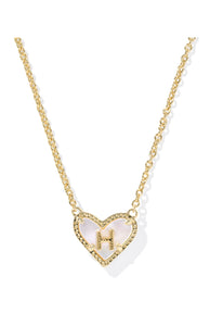 Kendra Scott Heart Letter H Short Pendant Necklace