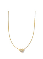 Load image into Gallery viewer, Holland White Crystal Heart Short Gold Pendant Necklace
