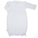 Load image into Gallery viewer, Paty Knit Placket Gown With Pink Trim and Bow
