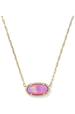 Load image into Gallery viewer, Elisa Pink Opalescent Pave Gold Pendant Necklace
