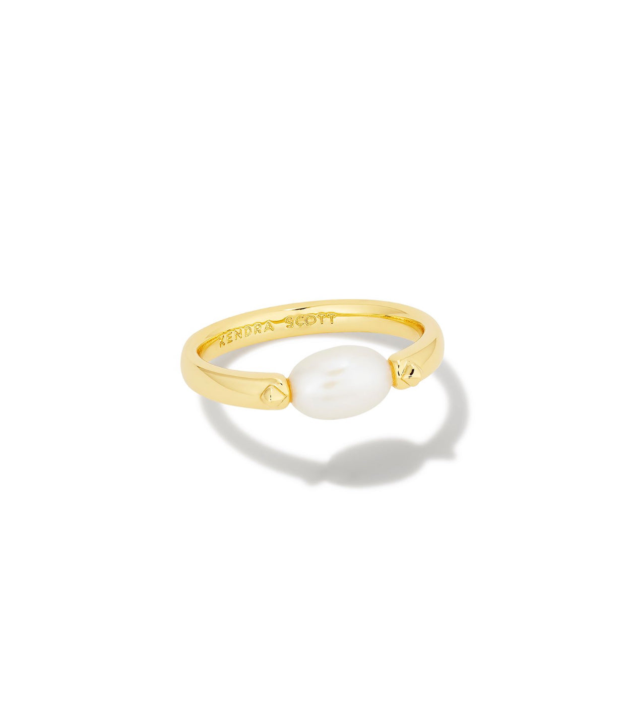 Leighton White Pearl Gold Band Ring