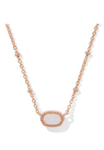 Load image into Gallery viewer, Mini Elisa Iridescent Drusy Satellite Rose Gold Pendant Necklace
