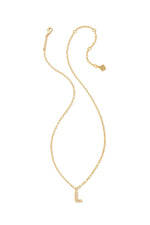 Load image into Gallery viewer, Crystal Letter L Pendant Gold Necklace
