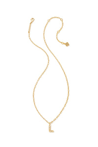 Crystal Letter L Pendant Gold Necklace