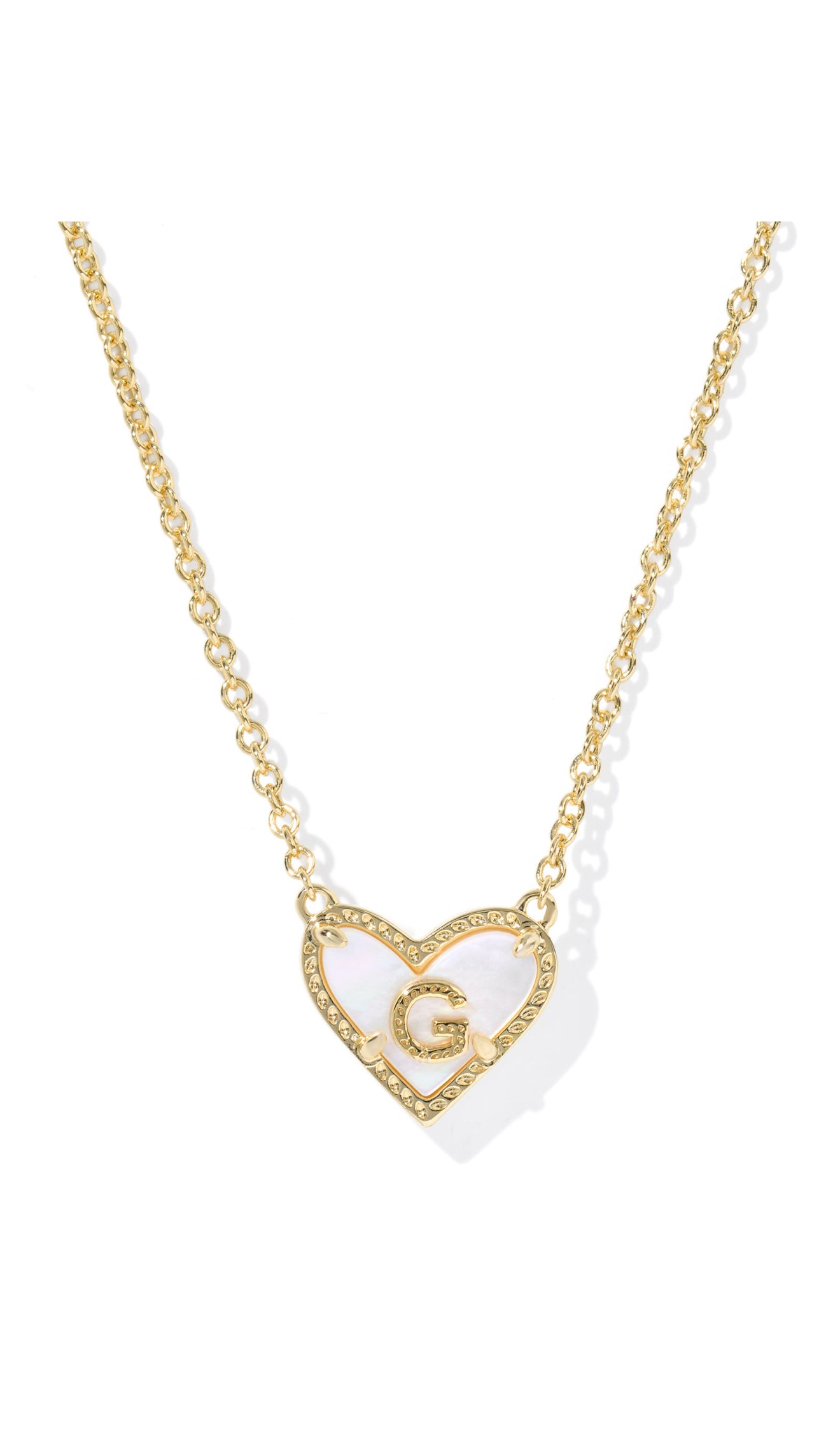Kendra Scott Heart Letter G Short Pendant Necklace