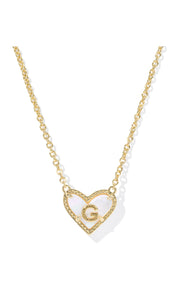 Kendra Scott Heart Letter G Short Pendant Necklace