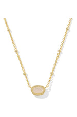 Load image into Gallery viewer, Mini Elisa Iridescent Drusy Satellite Short Gold Pendant Necklace
