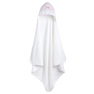 Little English Hooded Towel - with Pink Bow